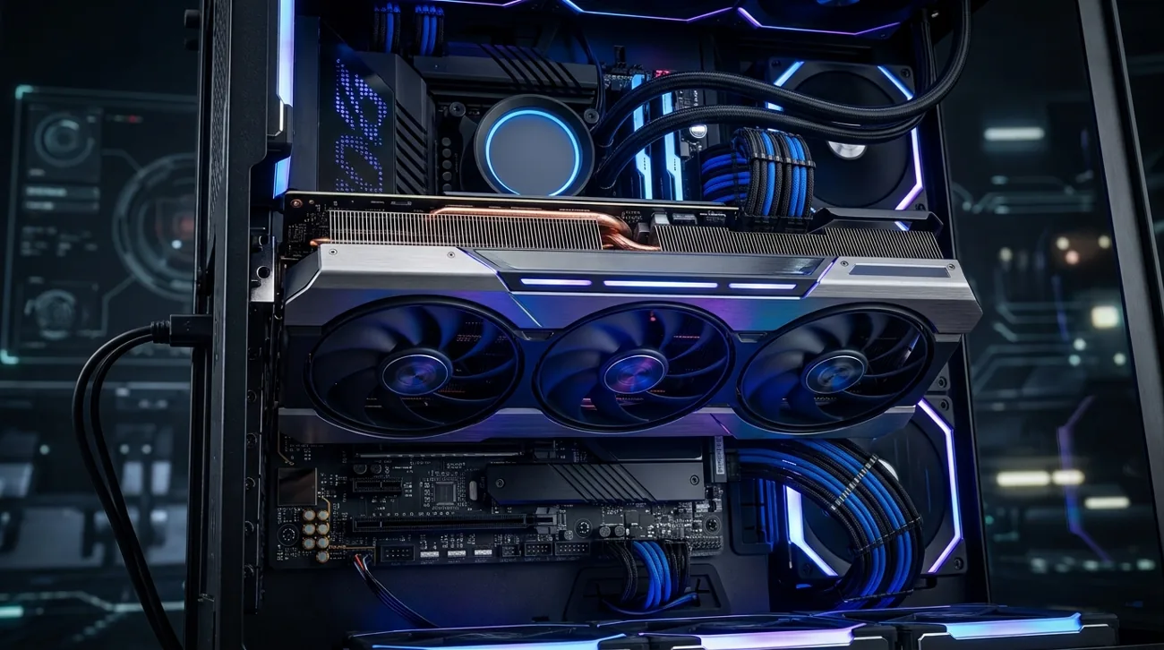 Graphics card inside a desktop computer